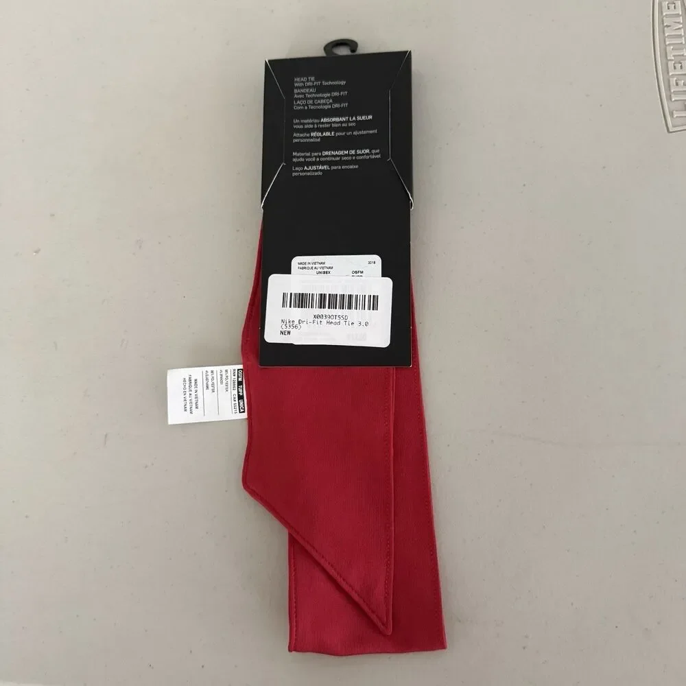 NWT Nike Dri-FIT Head Tie Red Adjustable Sweat Wicking Athletic Headband